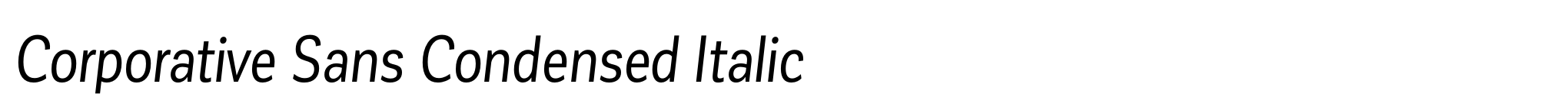 Corporative Sans Condensed Italic image
